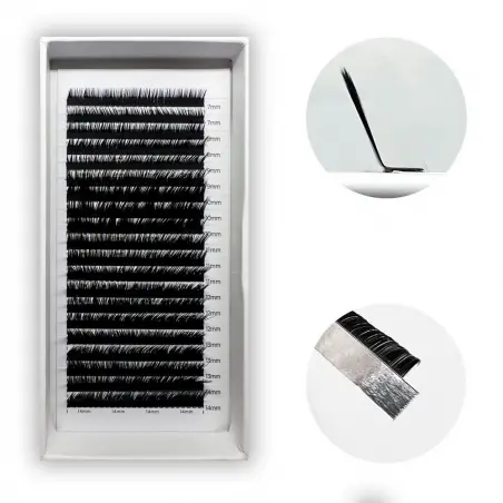 0.07 Curvatura L extensiones de pestañas (20 filas) - 1 - Extensiones de pestañas volumen