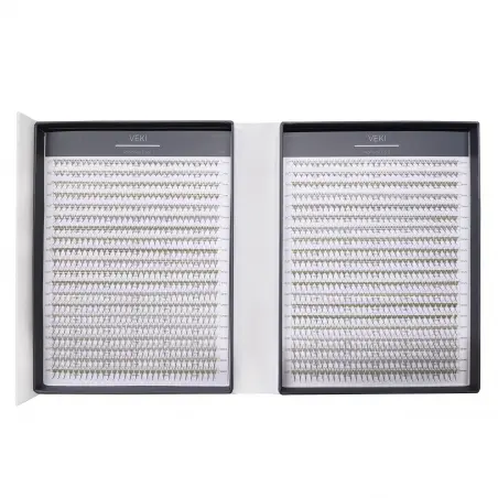 VEKI Extension Ciglia Volume pre-raggruppate 4D misti - 1 - Ventagli pronti