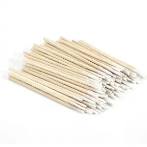 100 Bastoncillos de madera con punta de algodón - 1 - Desechables