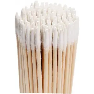 100 Bastoncillos de madera con punta de algodón - 1 - Desechables