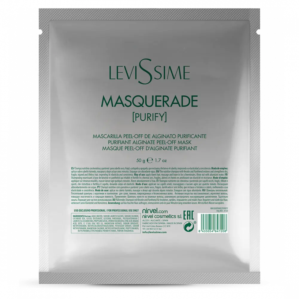 Levissime Маска за лице со алгинат Peel-Off Masquerade Purify 50g - 1 - Професионална козметика