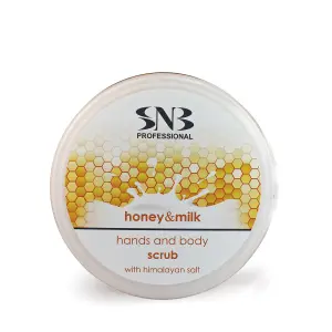 SNB Exfoliante para Manos y Cuerpo con Sal del Himalaya, Miel y Leche 300ml - 1 - Cuidado de manos y pies