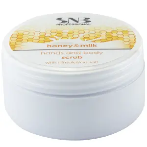 SNB Exfoliante para Manos y Cuerpo con Sal del Himalaya, Miel y Leche 300ml - 1 - Cuidado de manos y pies