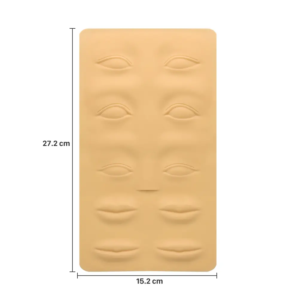 3D Silicone Practice Skin with Eyebrows, Eyes, and Lips - 4 - Micropigmentation and microblading