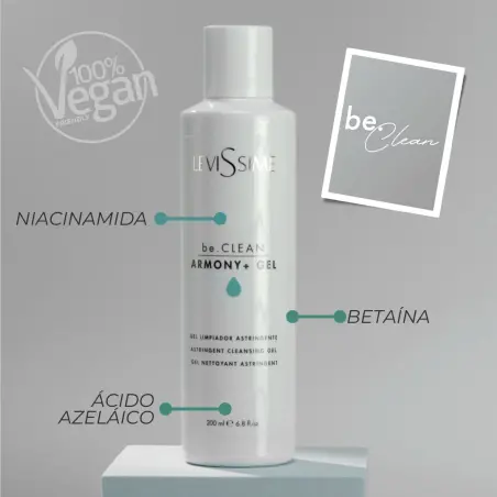 Levissime be.CLEAN Gel Καθαρισμού για Λιπαρές Επιδερμίδες ARMONY+ GEL 200ml - 2 - Επαγγελματικά καλλυντικά