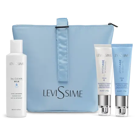 Levissime Hydrage Kit fyrir þurra húð með snyrtitösku - 1 - Fagleg snyrtivara