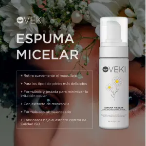 Espuma micelar para pestañas y zona ocular VEKI 60ml - 1 - Cuidades posteriores