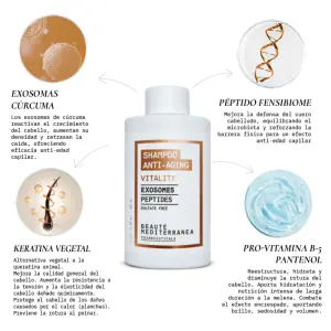 Beauté Mediterránea Champú Vitality con Exosomas y Péptidos 300ml - 1 - Capilar