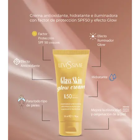 Levissime Glass Skin Glow Cream SPF50 Dagligt skydd 50ml - 5