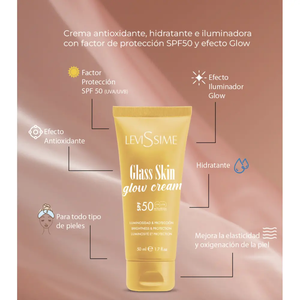 Levissime Crema Viso Effetto Vetro SPF50 Protezione Quotidiana 50ml - 5