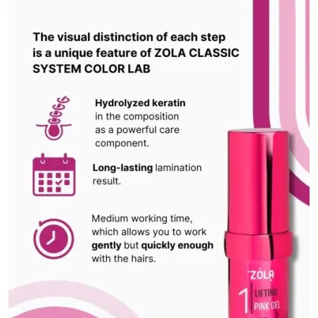 ZOLA Color Lab Lifting Pink Gel 01 Cejas y Pestañas 10ml 25,00 € - 4