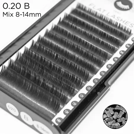 0,20 B-kurva Flat-fransar - Flat Lashes - 4 - Fransförlängningar hårstrå för hårstrå