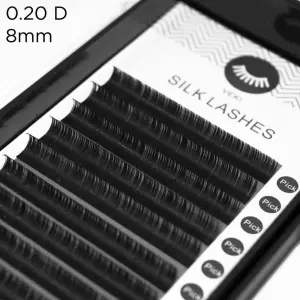 0.20 D-curvatura extensiones de pestañas de seda - 1 - Extensiones de pestañas pelo a pelo