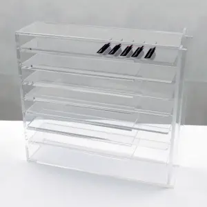 VEKI Caja Organizadora de Extensiones de Pestañas con 7 bases - 1 - Herramientas y accesorios