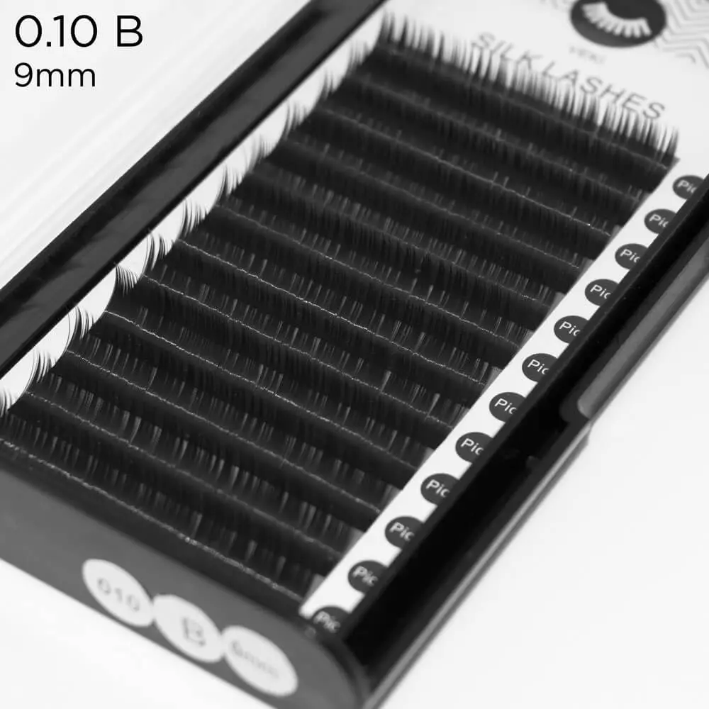 0.10 B-Krümmung Seide Wimpernverlängerungen - 6 - Volumenwimpern