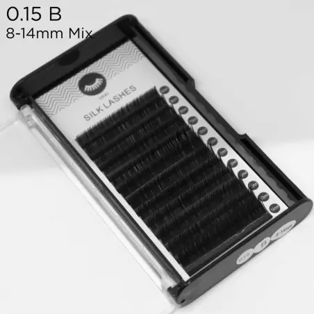 0.15 B Curl Silk Eyelash Extensions - 12 - Individual Eyelash Extensions