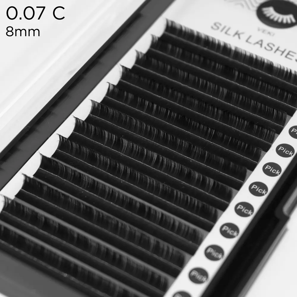 0.07 C-kurve silkebrynforlængelser - 5 - Volumen vippe-extensions