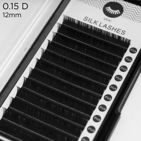 0.15 Extensions de cils en soie de courbure D - 7 - Extensions cil à cil