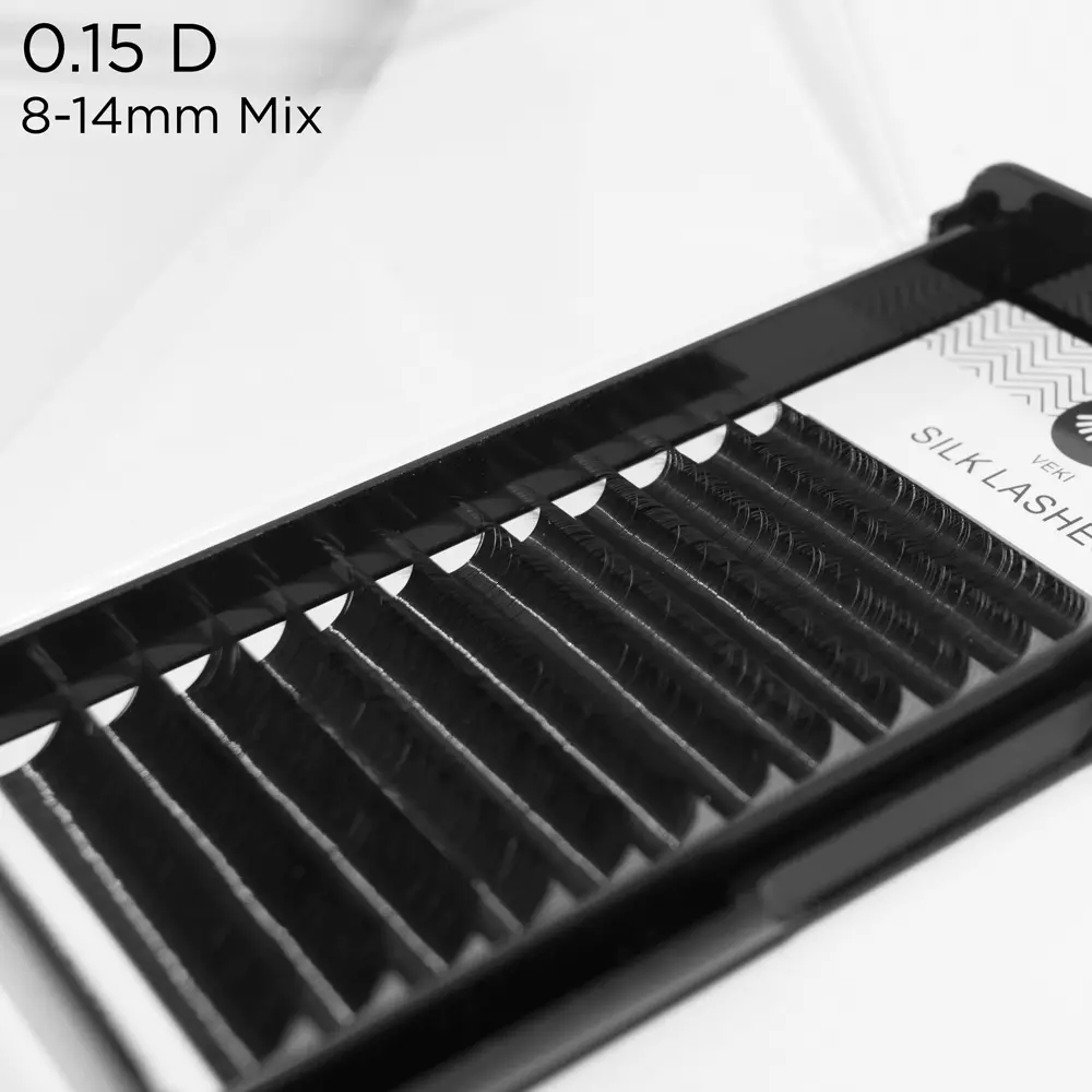 0.15 D-καμπυλότητα επεκτάσεις βλεφαρίδων από μετάξι - 10 - Επεκτάσεις βλεφαρίδων τρίχα προς τρίχα